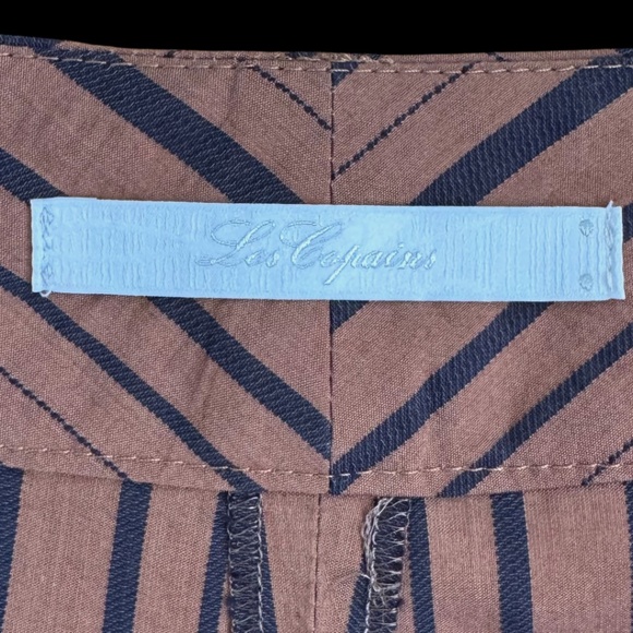 Les Copains Cropped Trousers Pants Brown Striped - EU 44 - Picture 10 of 10